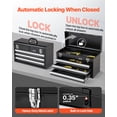 thumbnail image 3 of VEVOR Tool Box 20.5-inch Portable Metal Tool Box with 3 Drawers Tool Organizer Black, 3 of 9
