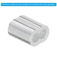 thumbnail image 4 of Unique Bargains 1/8' 3mm Aluminum Crimping Loop Sleeve Double Ferrule for Wire Rope Cable Line End, Silver 50 Pack, 4 of 5