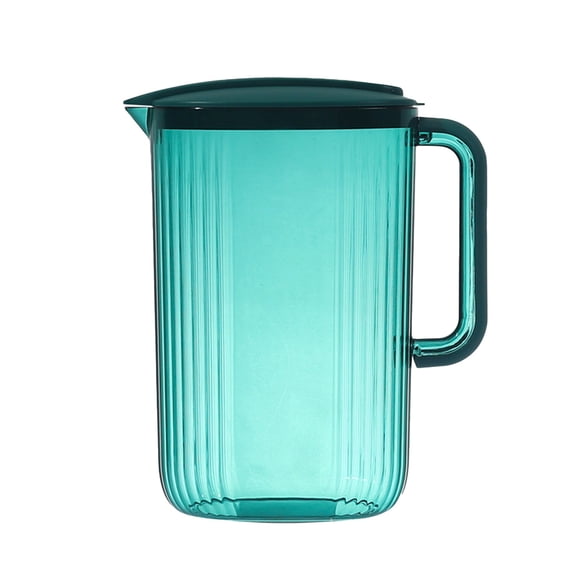 Pichet d'Eau avec Couvercle, Pichets en Plastique Transparent avec Couvercles, Pichet à Thé Incassable Résistant à la Chaleur avec Poignée, Pichets avec Couvercle, Pichet d'Eau pour Boissons Glacées Jus Lait Boissons Froides Ou Chaudes, Vert
