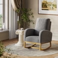 thumbnail image 2 of GloryStar Stylish Nursery Rocking Chair, Chenille Fabric Upholstered Glider with High Back Support and Side Pocket, Perfect for Breastfeeding or Storytime, 2 of 7
