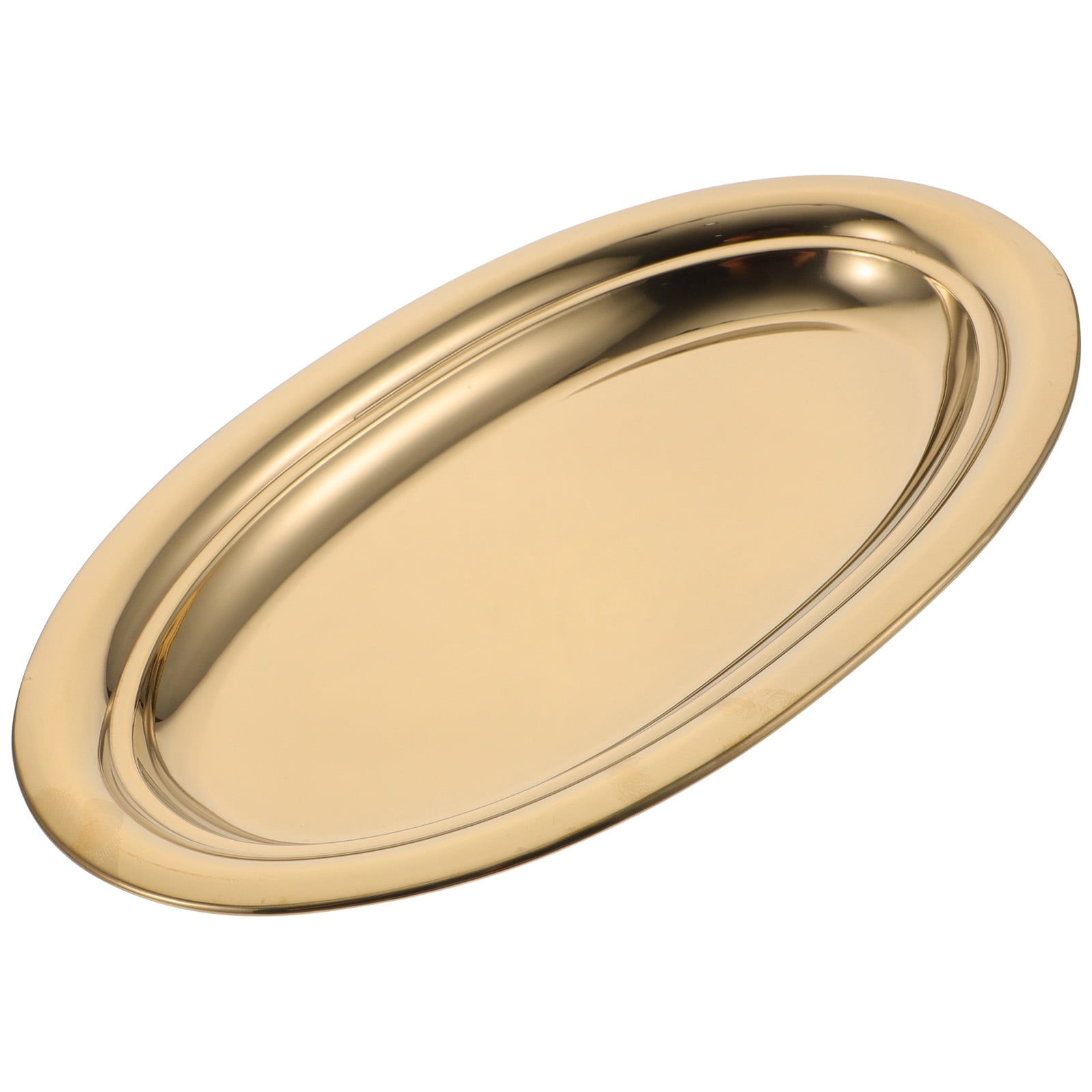 Assiette Ovale en Acier Inoxydable Assiettes en Métal Plats pour Manger Camping