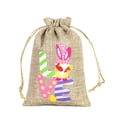 thumbnail image 2 of Fridja Home Decor Clearance Easter Gift Bag Bunny Eggs Elementss Children's Easter Linen Drawstring Candy Bag, 2 of 6
