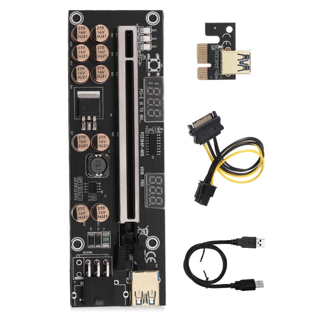Guardoinrt Miner Computer PCI-E 1X to 16X Adapter PCI- Converter Extender Black 1Set