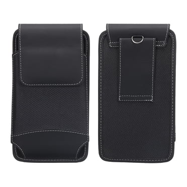 Unique Bargains Phone Belt Holder Case for 5.2' Cell Phones, Vertical Nylon Phone Belt Pouch, Black