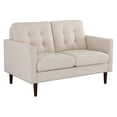 thumbnail image 1 of Grayburn Mid-Century 2-Cushion Loveseat in Cream Fabric, 1 of 9