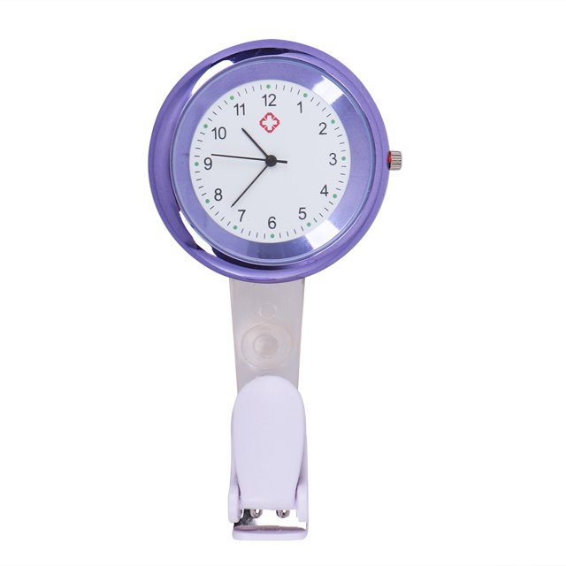 Chic Hanging Watch Doctor Pocket Watch Quartz Movement Nurses Watch for Birthday Mothers Day Gift (Purple)