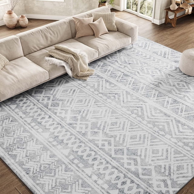 Boho Area Rug x Carpet Rugs for Living Room Bedroom Moroccan-Machine Washable Rugs for Bedroom Dining Room Living Room Rug Neutral Taupe