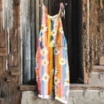 thumbnail image 2 of QATAINLAV Combinaisons en Coton et Lin Grande Taille pour Femmes Été Décontracté Sans Manches à Bretelles Spaghetti Barboteuses Mode Imprimé Graphique Combinaison à Jambes Larges Pantalon Multicolore G Ventes du Jour Éclair, 2 of 6