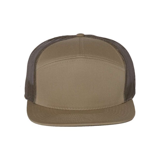 Richardson Seven-Panel Trucker Cap, One Size, Pale KhakiLoden Green