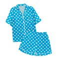 thumbnail image 1 of MIASHUI Ensemble de Pyjama 2 Pcs pour Garçons et Filles à Pois Boutonné, Bleu, 2-3 Ans, 1 of 4