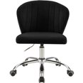 thumbnail image 4 of Meridian Furniture Finley Chaise de Bureau Pivotante Réglable en Velours Noir et Chrome, 4 of 6