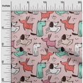 thumbnail image 2 of oneOone Cotton Silk Light Pink Fabric Dog Cartoon Craft Projects Decor Fabric Printed By The Yard 42 Inch Wide-SL, 2 of 5