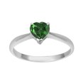 thumbnail image 1 of Dainty 925 Sterling Silver 5 MM Heart Green CZ Women Stacking Ring, 1 of 2