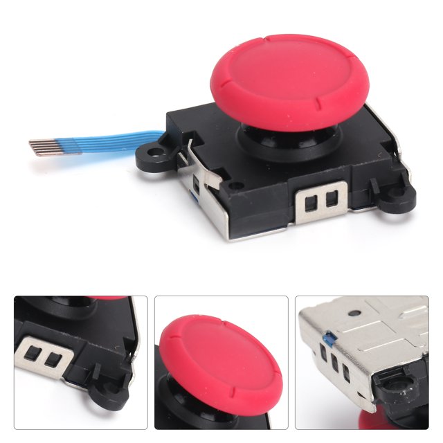 Joystick Thumb Stick, Wear Resistant Easy To Replace Portable Lightweight Compact Joystick Replacement for Switch Joycon Controller Black,White,Blue,Red