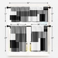 thumbnail image 3 of Black Grey Kitchen Curtains Dark Grey Window Curtains Valance and Tier Set of 3, White Modern Rod Pocket Short Tier Curtain for Bathroom, Abstract Small Modern Small Kitchen Decor 52" x 24", 3 of 5