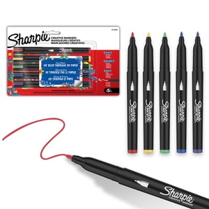 Sharpie Creative Marqueurs à base d'eau pour peintures acryliques, pointe fine, assorties, 5 Nombre