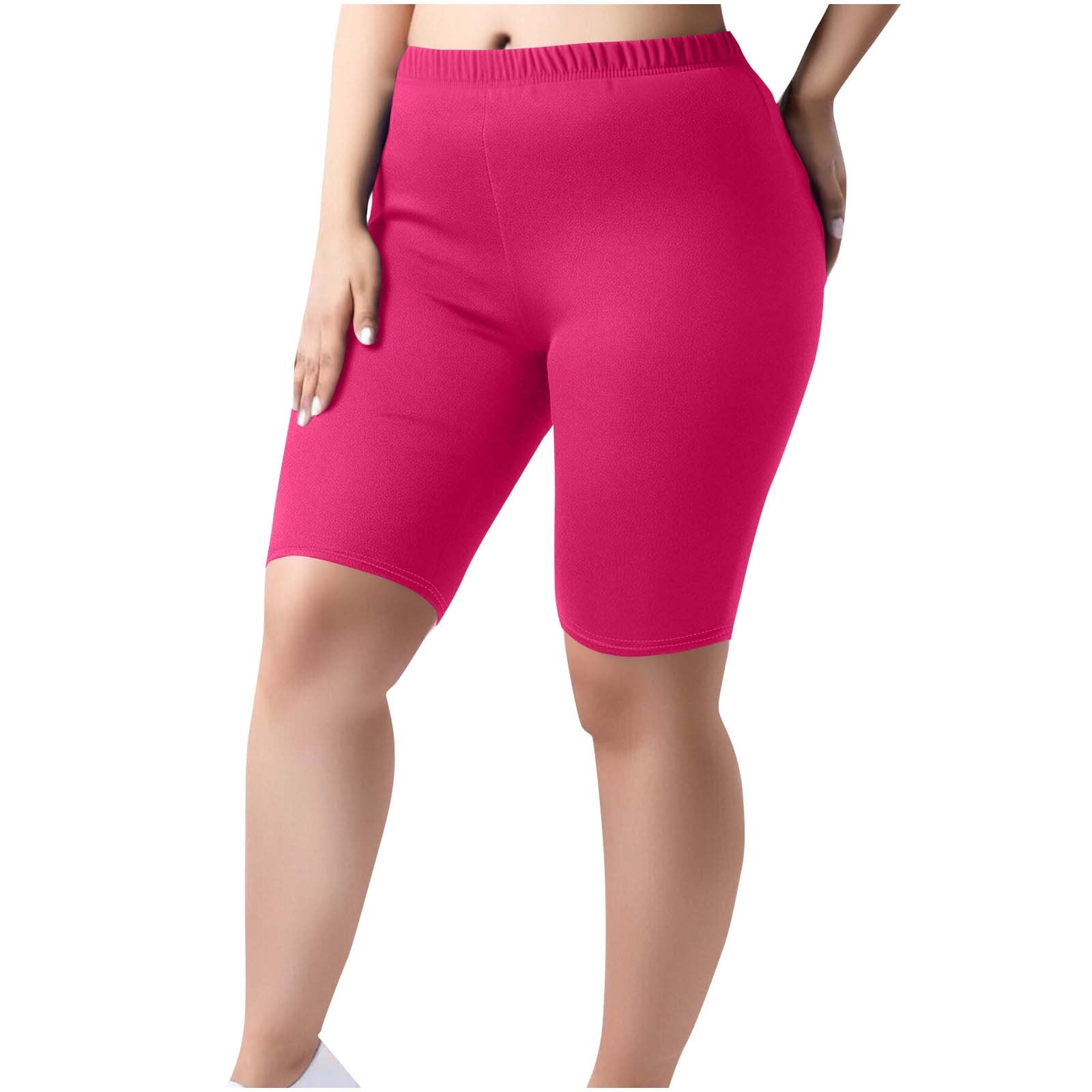 Women Plus Size Biker Shorts Gym Workout Running Yoga Athletic Shorts