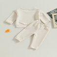 thumbnail image 2 of Baby Boys 2PCS Pants Sets Long Sleeve Round Neck Sweatshirt Tops Solid Color Pants Sets, 2 of 6