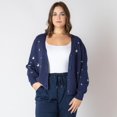 thumbnail image 1 of Devoted Women's Plus Size long sleeve knit cardigan with button-up front, 1 of 5