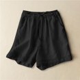 thumbnail image 2 of Summer Clearance! Womens Plus Size Pants,Summer Pants for Womens,Womens Solid Color Retro Hook Flower High Waisted Drawstring Shorts, 2 of 5