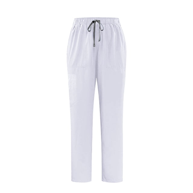 yardsong Pantalon Médical de Jogging Extensible Taille Haute pour Femmes - Cordon de Serrage, Léger, Bas Resserré, Athlétique, Blanc, P