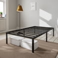 thumbnail image 1 of Amolife Cadre de Lit Plateforme en Métal Robuste Format Simple 14 Pouces avec Grand Espace de Rangement sous le Lit, Noir, 1 of 9