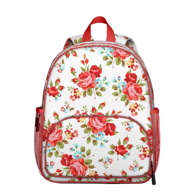 Floral and Leopard Print Students Backpack - Rustic Country Style with Bright Boho Sunflower and Butterfly Illustration, Lightweight and Durable for School