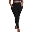 thumbnail image 1 of Timegard Plus Size Pants for Women Fall Winter Thick Stretch Yoga Pants Solid Color Leggings with Pockets, 1 of 7
