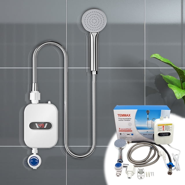 Chauffe-eau Instantané / Puissance 3500W / Chauffe Rapide en 3 Secondes / Capacité 5L / Design Intégré / Utilisation Cuisine & Maison