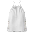thumbnail image 4 of Pounoo Sleeveless Tops for Women Halter Neck Side Button Blouses Beach Lightweight Comfy Tunics Gift, 4 of 8