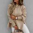 thumbnail image 4 of RKSTN Sweaters for Women Loose Casual Stitching Long-Sleeved Knitted Sweater Fall Sweaters, 4 of 7