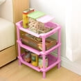 thumbnail image 2 of 3 Layer Square Triangular Corner Storage Organizing Caddy Stand For Bathroom Hot Pan Holder for Counter Foldable Kitchen Stainless Steel Sponge Holder Wooden Rack for Kitchen over Rack Bottle Rack, 2 of 3