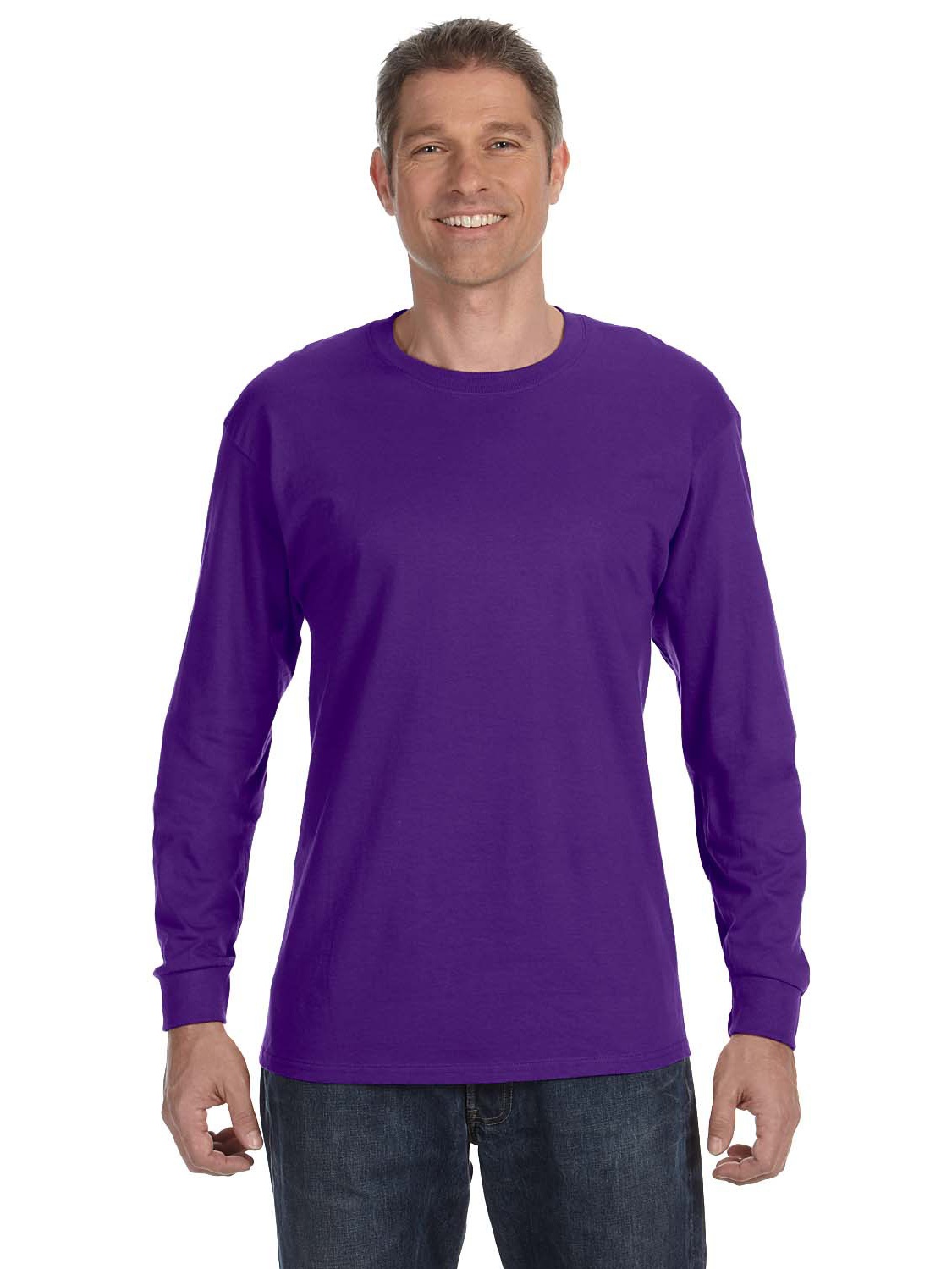 Gildan T-Shirt Homme à Manches Longues en Coton Lourd 5.3 oz. Violet TG