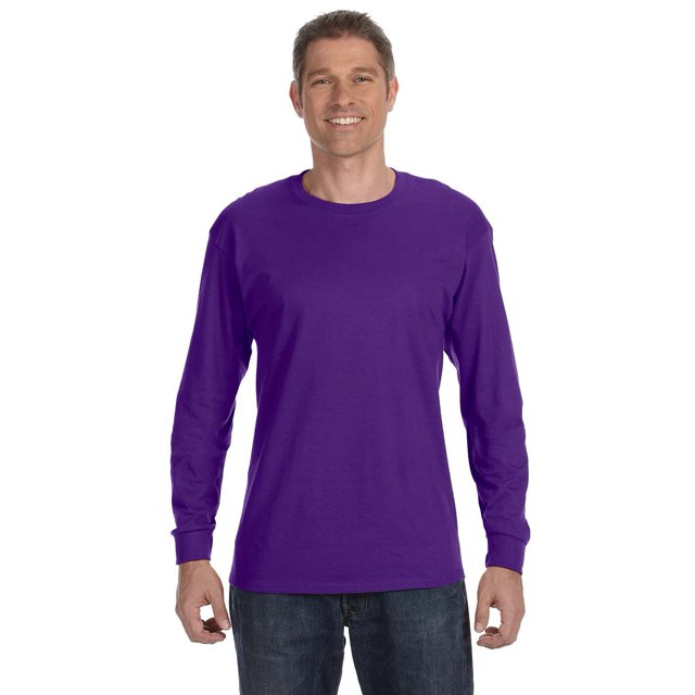 Gildan T-Shirt Homme à Manches Longues en Coton Lourd 5.3 oz. Violet TG