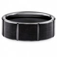 thumbnail image 2 of 9Mm Wide Satin Finish With Lines Black Ring, 2 of 2
