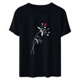 thumbnail image 5 of yievot Chemises pour Femmes Mode Manches Courtes Col Rond Impression de la Saint-Valentin Chandail Décontracté T-Shirt Hauts Chemise, 5 of 5