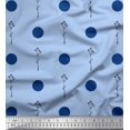 thumbnail image 1 of Soimoi Blue Georgette Viscose Fabric Dots & Leaves Decor Fabric Printed Yard 44 Inch Wide, 1 of 3