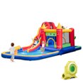 thumbnail image 1 of Costway 9-in-1 Inflatable Bounce Castle with Waterslide Water Cannon for 3+ with 735W Blower, 1 of 10