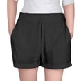 thumbnail image 1 of Girls Summer Linen Shorts Kids Casual Drawstring Elastic Waist Beach Short Pants With Pockets, 1 of 6