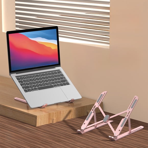 Adjustable Laptop Stand, Foldable Aluminum Portable Notebook Riser with Triangular Support, Ergonomic Computer Holder for Desk, Universal Fit for All Laptops