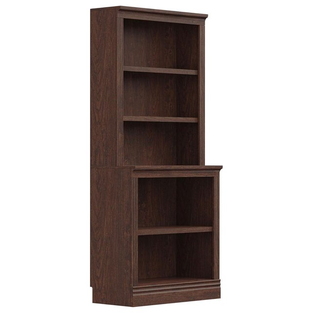 VAUXHILL & CO. Halston Multi-Depth Bookcase, Adjustable Storage Shelving Unit, Cherry