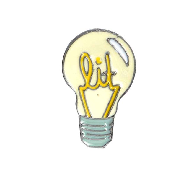 kurtrusly Cartoon Light Bulb Brooch Pin Button Alloy Enamel Daily Brooch Denim Jacket Backpack Shirt Pin Badge Jewelry