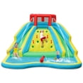 thumbnail image 1 of Bountech Inflatable Mighty Water Slide Park Bouncy Splash Pool Climbing Wall with Two Slide without blower, 1 of 10