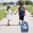 thumbnail image 4 of Gymax Valise Cabine pour Enfants 16 Pieds' avec Roues avec Poignée en Aluminium à 2 Niveaux, Bleu, 4 of 10