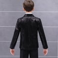 thumbnail image 5 of LUOGENLI Shirts for Boys Midi Length Easter Elegant Boys' Red Sequin Jacket for Weddings Parties and Shirts for Boys 2025 under 20 Black Size 9-12 Years, 5 of 5
