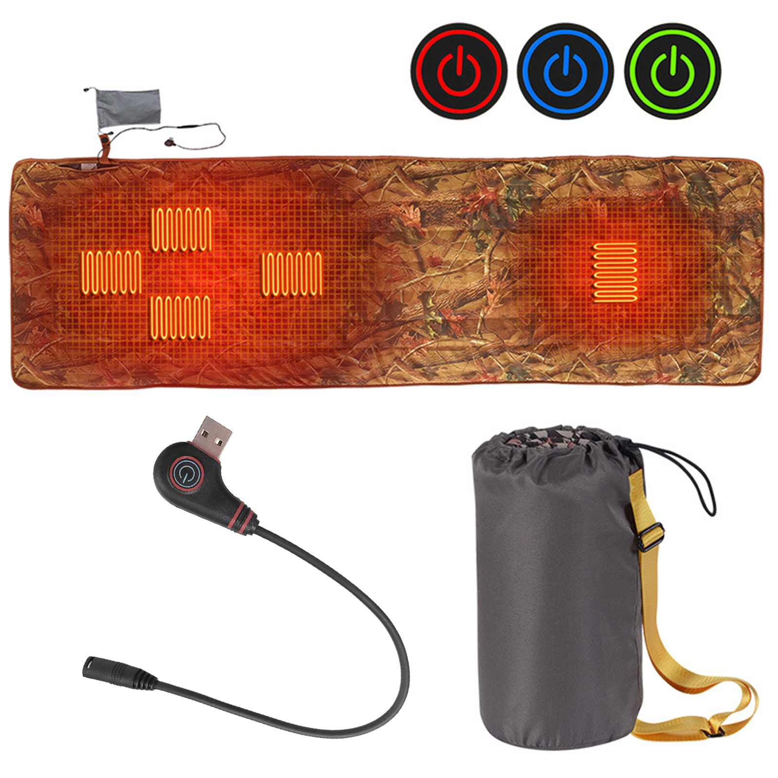 Outdoor USB Heating Sleeping Mat Insulation Camping Heated Sleeping Mattress Sleeping Bag Mattress