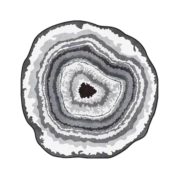 Large Washable Tree Ring Carpet Mat, NonSlip Floor Rug for Home, Study, and Outdoor, 100cm Round Size, Polyester Fabric, Modern Style for Indoor and Patio Use
