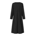 thumbnail image 3 of LSLJS Robe Maxi Ample Unie à Manches Longues pour Femme avec Poche en Mousseline, Robe Ample de Printemps Hiver pour Fille, Robe Grande Taille, 3 of 4