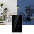 thumbnail image 1 of WIFI Touch Screen Switch, Smart Dimmer Switch Touch Smart Wall Switch WIFI  Intelligent Switch Single Circle for 4 Way AC 95 to 250V for Lights Household Appliances, 1 of 7