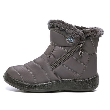 Bottes Cheville d'Hiver pour Femmes, Doublure en Fourrure, Imperméables, Extérieur, à Enfiler, Bottillons, Espadrilles